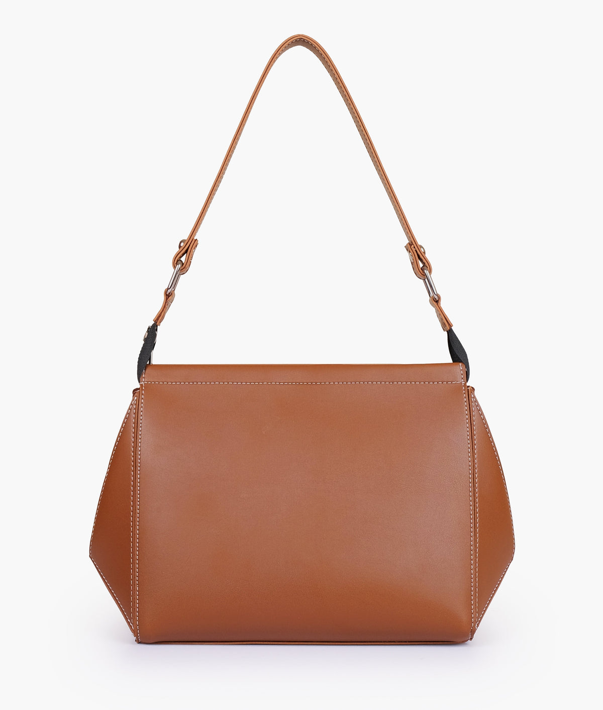 Brown color suede trio twist handbag
