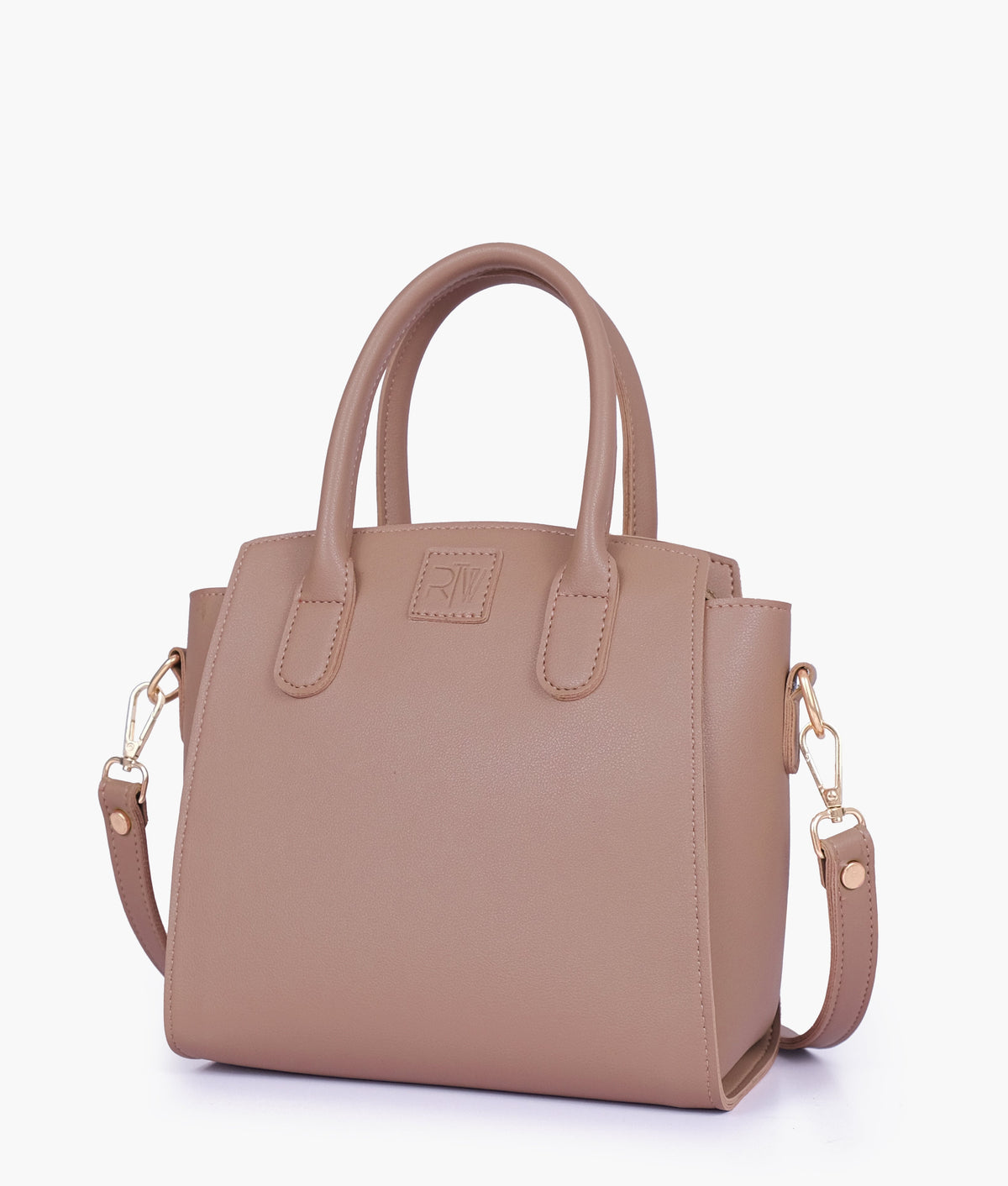 Brown color  top-handle mini handbag