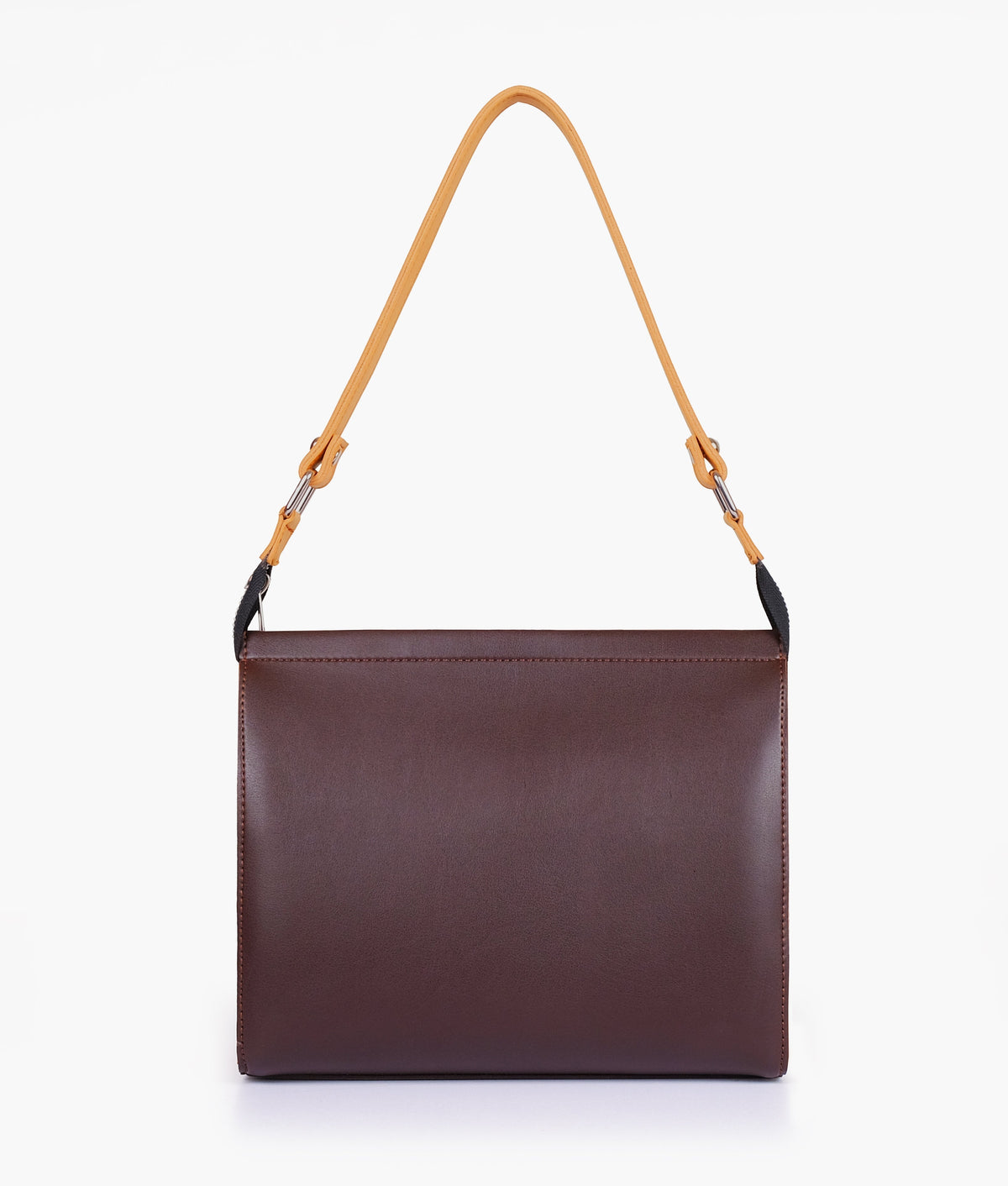 Dark brown color  and mustard trio twist handbag